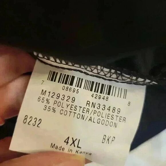 Landau Women's Black Poly/Cotton Snap Front V-Neck Short Sleeve Relaxed Fit 4 Po - Picture 13 of 13